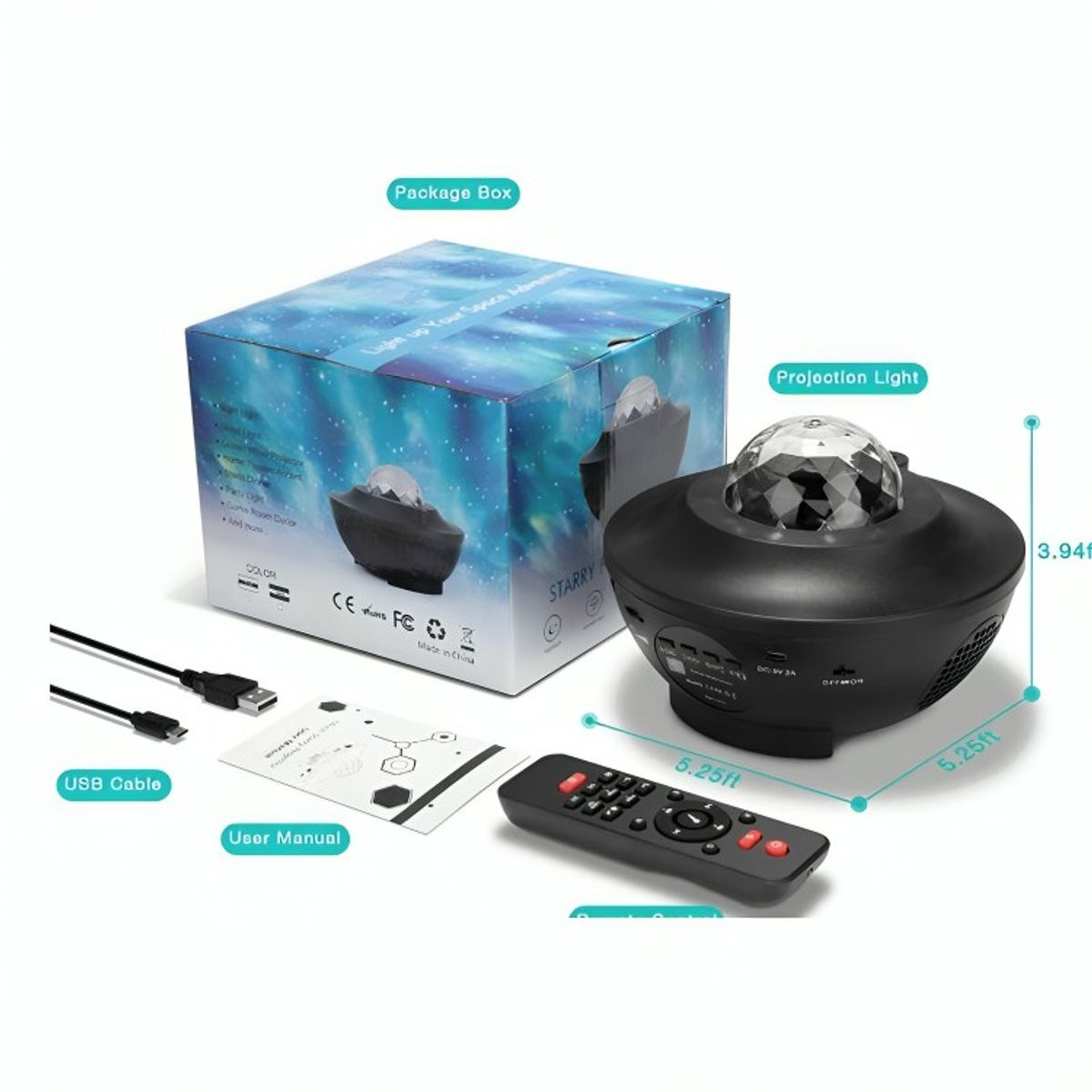 GENERICO - Proyector De Galaxia Estrellas Led Y Sonido Bluetooth