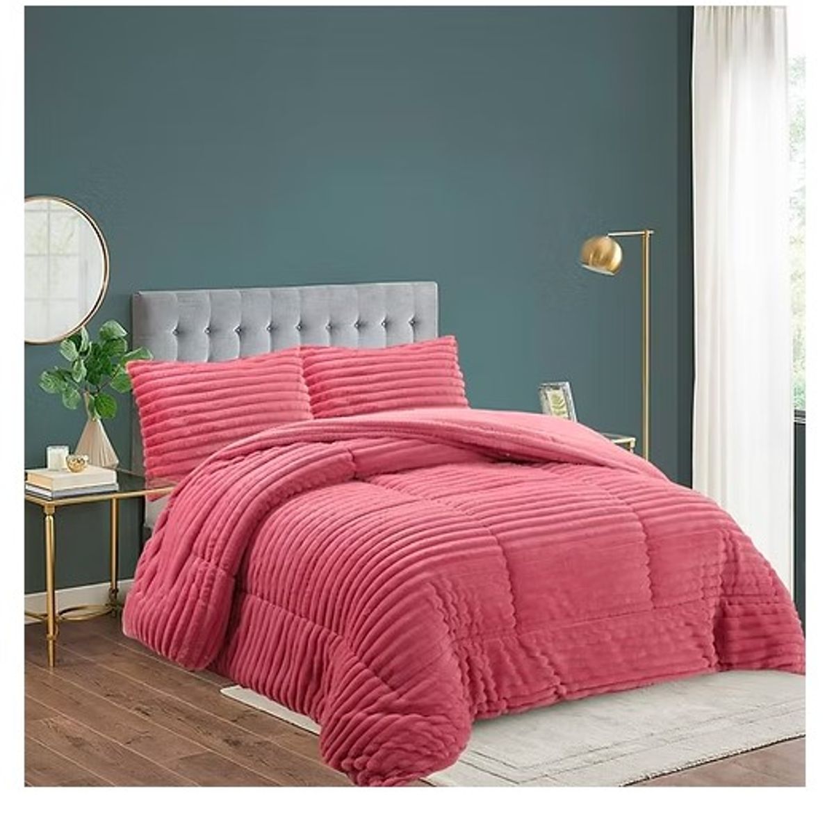 GENERICO - Cobertor de invierno con PLUSH y CHIPORRO 2 Plazas Rosa GS