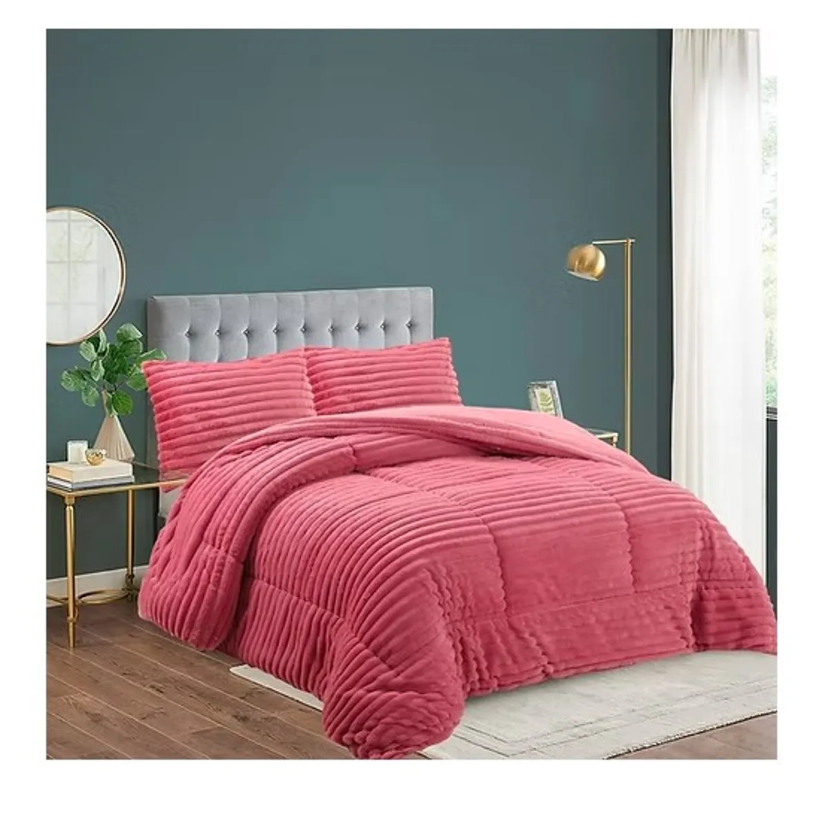 GENERICO - Cobertor de invierno con PLUSH y CHIPORRO 2 Plazas Rosa GS
