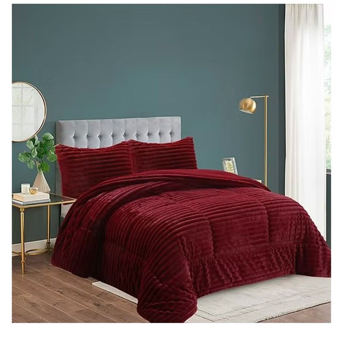 GENERICO - Cobertor de invierno con PLUSH y CHIPORRO 2 Plazas Burdeo GS