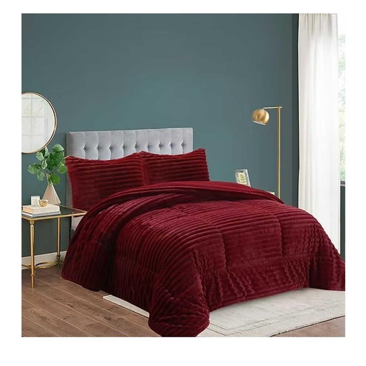 GENERICO - Cobertor de invierno con PLUSH y CHIPORRO 2 Plazas Burdeo GS