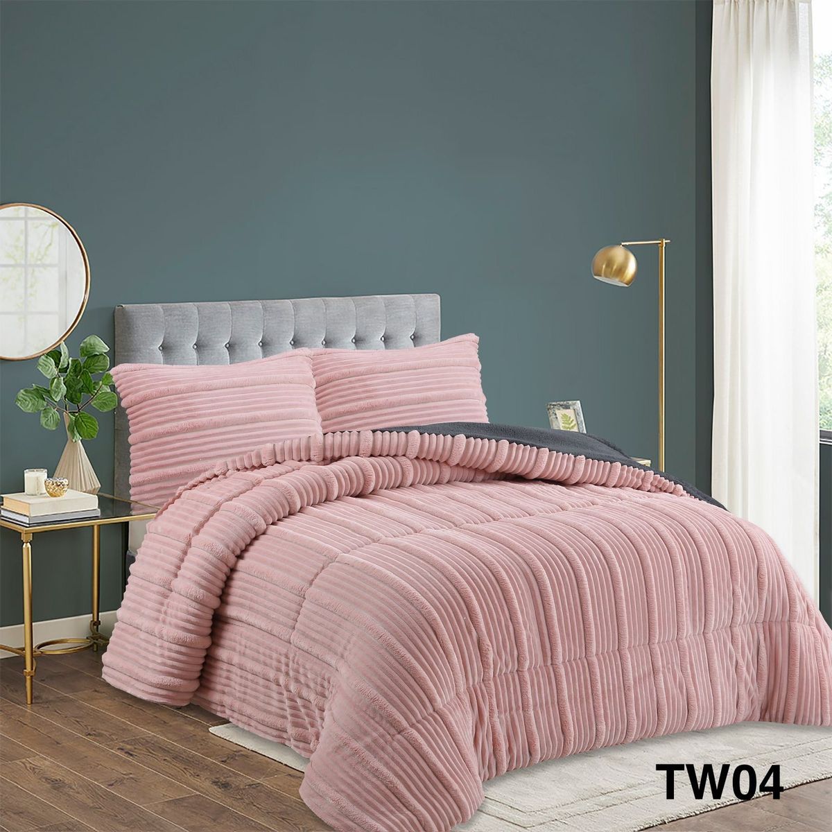 GENERICO - Cobertor de invierno con PLUSH y CHIPORRO 2 Plazas Palo Rosa GS