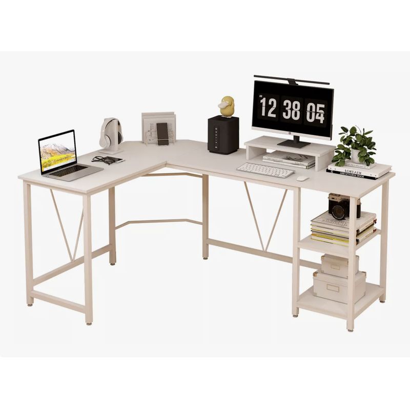 HOMER DESIGN - Escritorio Esquinero Metal Oficina 150x48x75cm En Forma L-