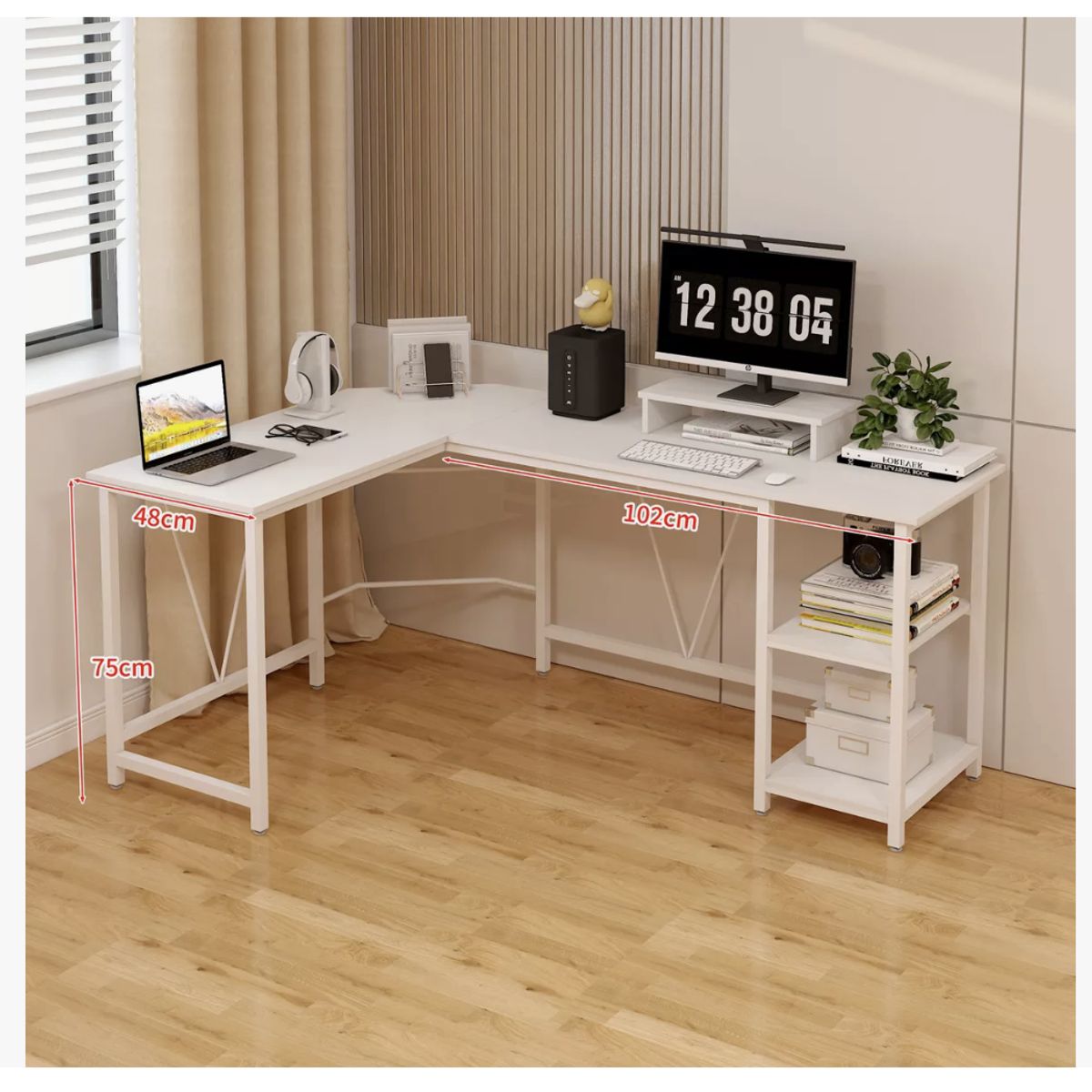 HOMER DESIGN - Escritorio Esquinero Metal Oficina 150x48x75cm En Forma L-…