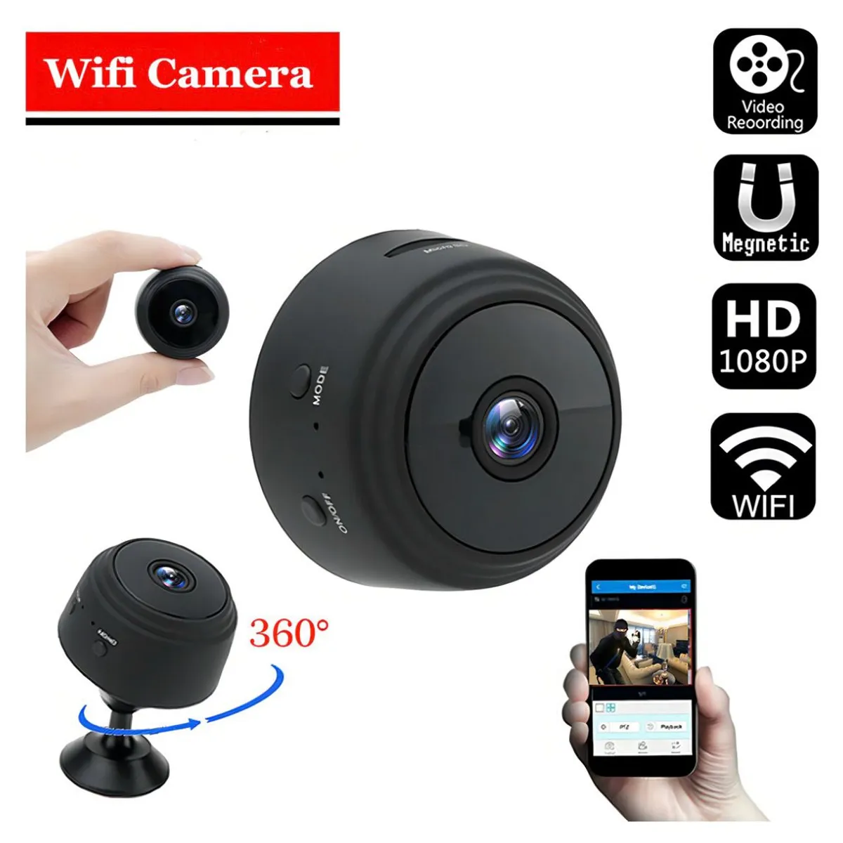 GENERICO - Mini Cámara Espía HD WIFI