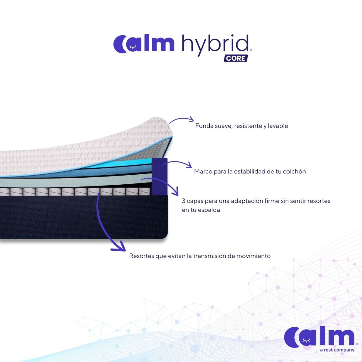 CALM - Colchón Calm Hybrid Core 2 Plazas
