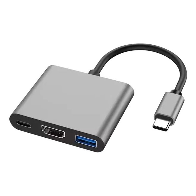 MALIK - Adaptador Usb 3 En 1 Type Tipo C A Hdmi / Usb 3.0 / Tipo C 9175