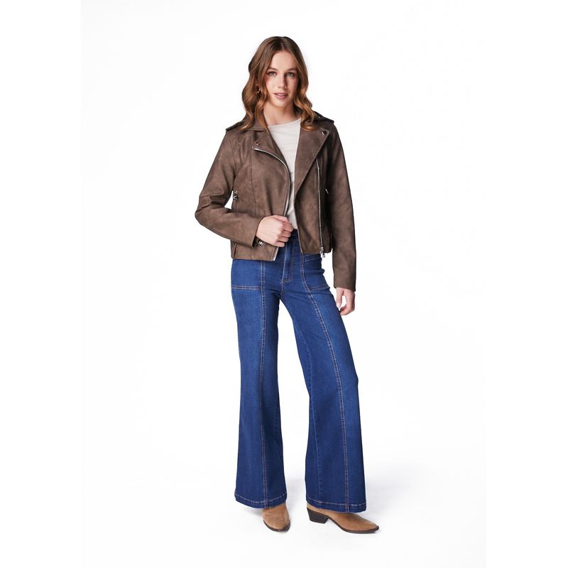 EFESIS - CHAQUETA NIKOS BIKER PU - Café