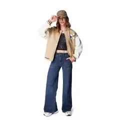 EFESIS - CHAQUETA ZEUS BOMBER BICOLOR ESTAMPADA - Beige