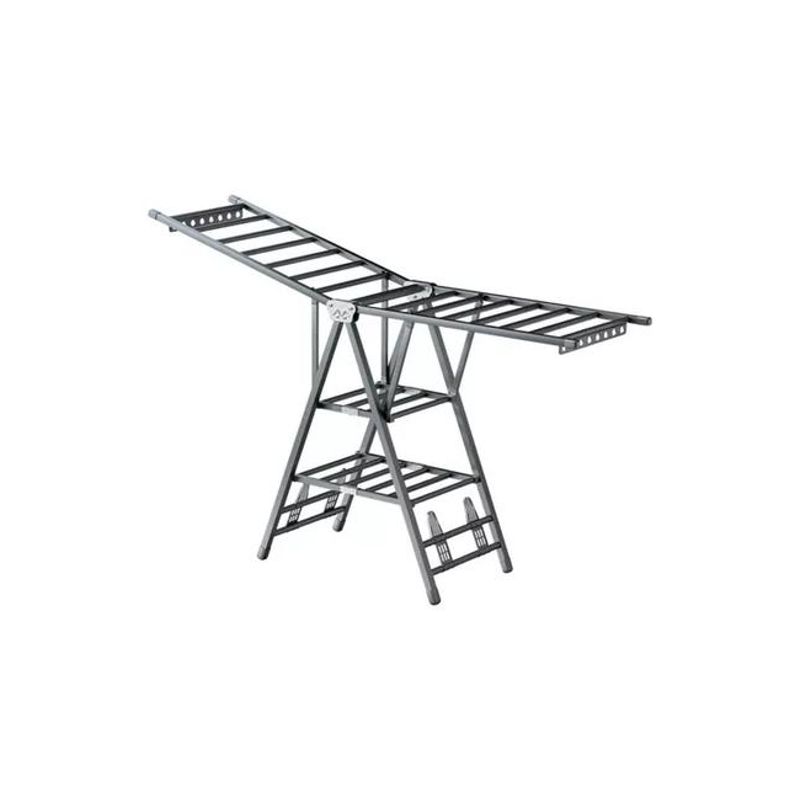 GENERICO - Tendedero plegable acero inoxidable 170 cm color plateado