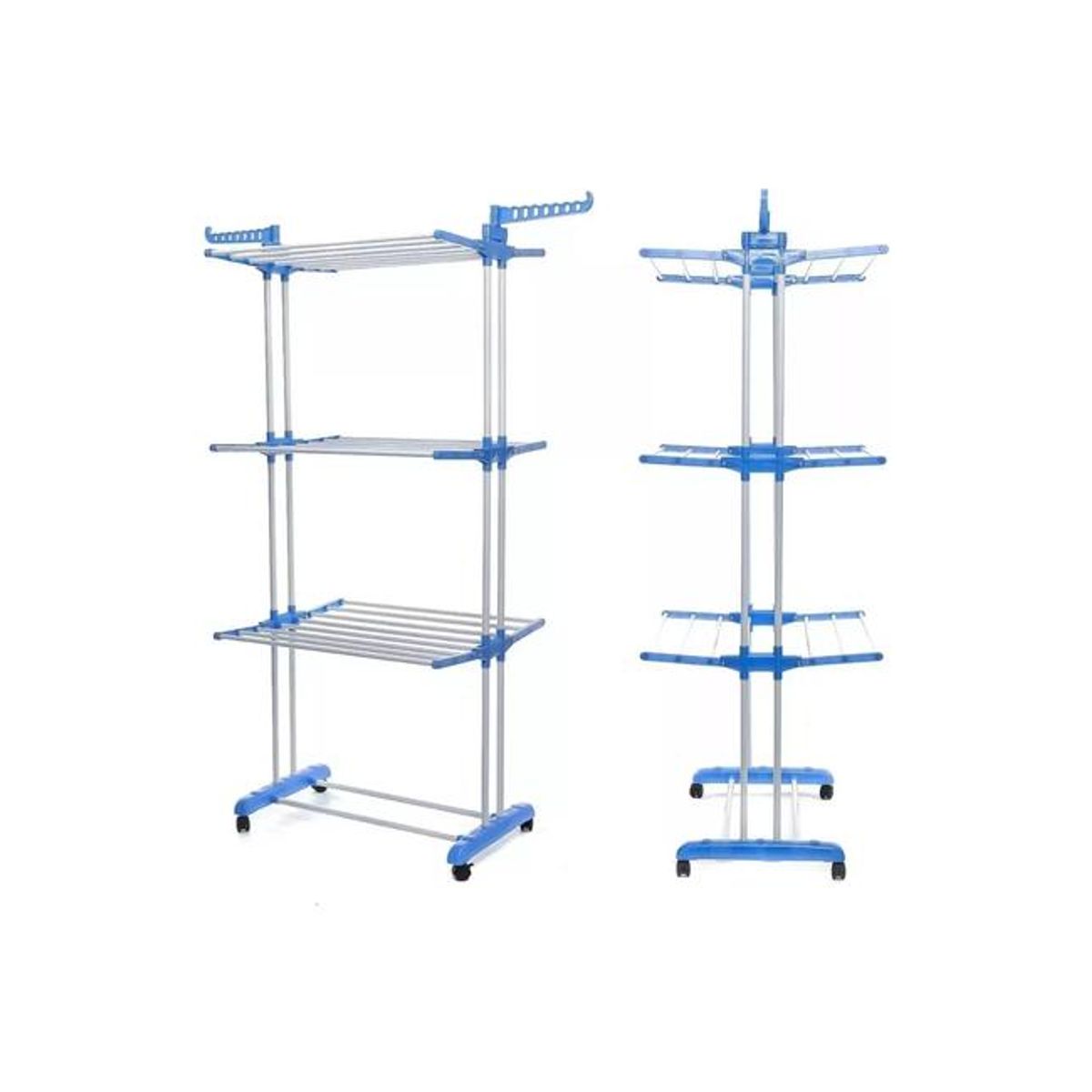GENERICO - Tendedero colgador ropa plegable 3 niveles color azul