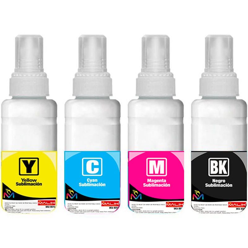 MALIK - PACK 4 TINTAS 70 ML SUBLIMACION PARA EPSON SERIE L