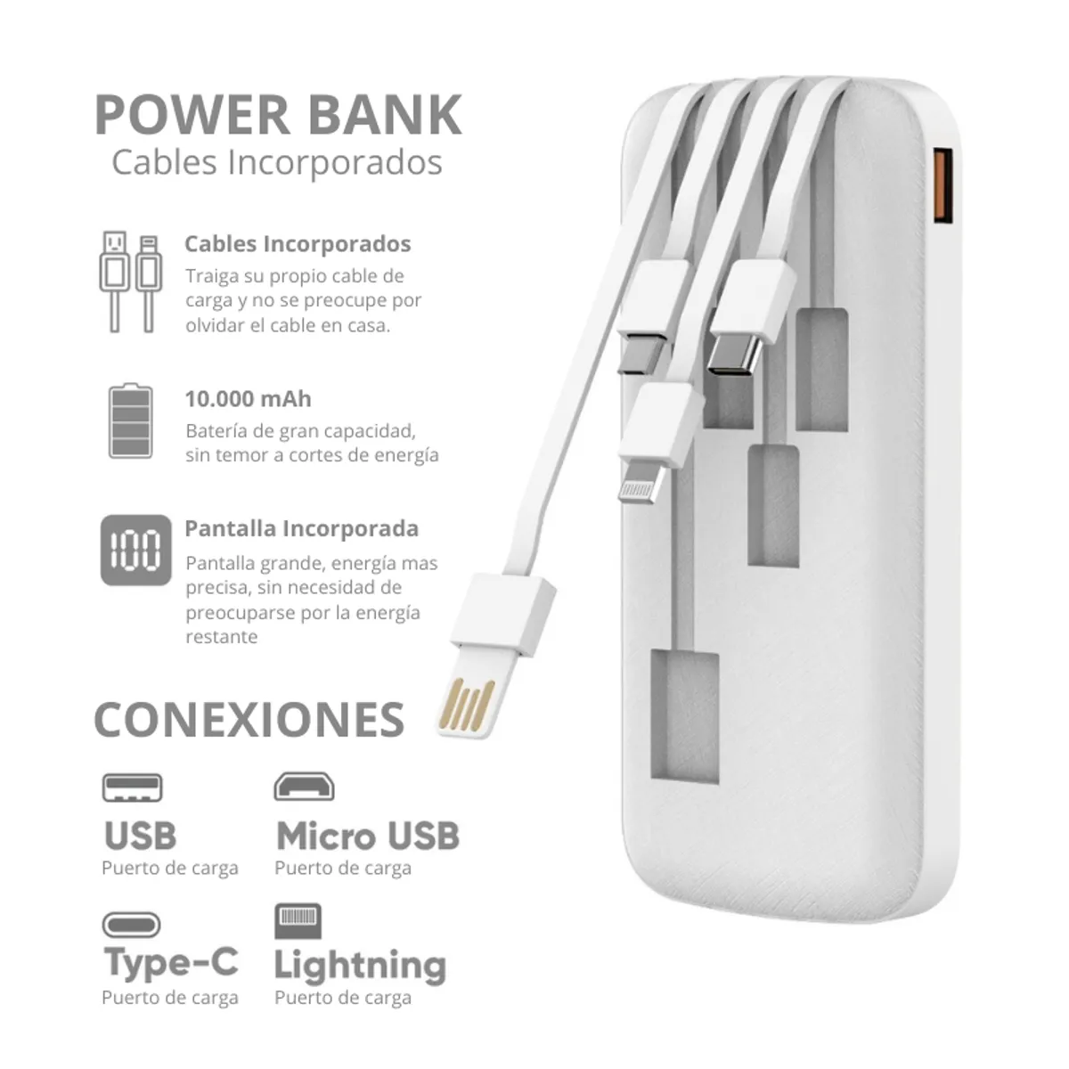 VIDITA - Power Bank 10.000 mAh all in one - Vidvie Original