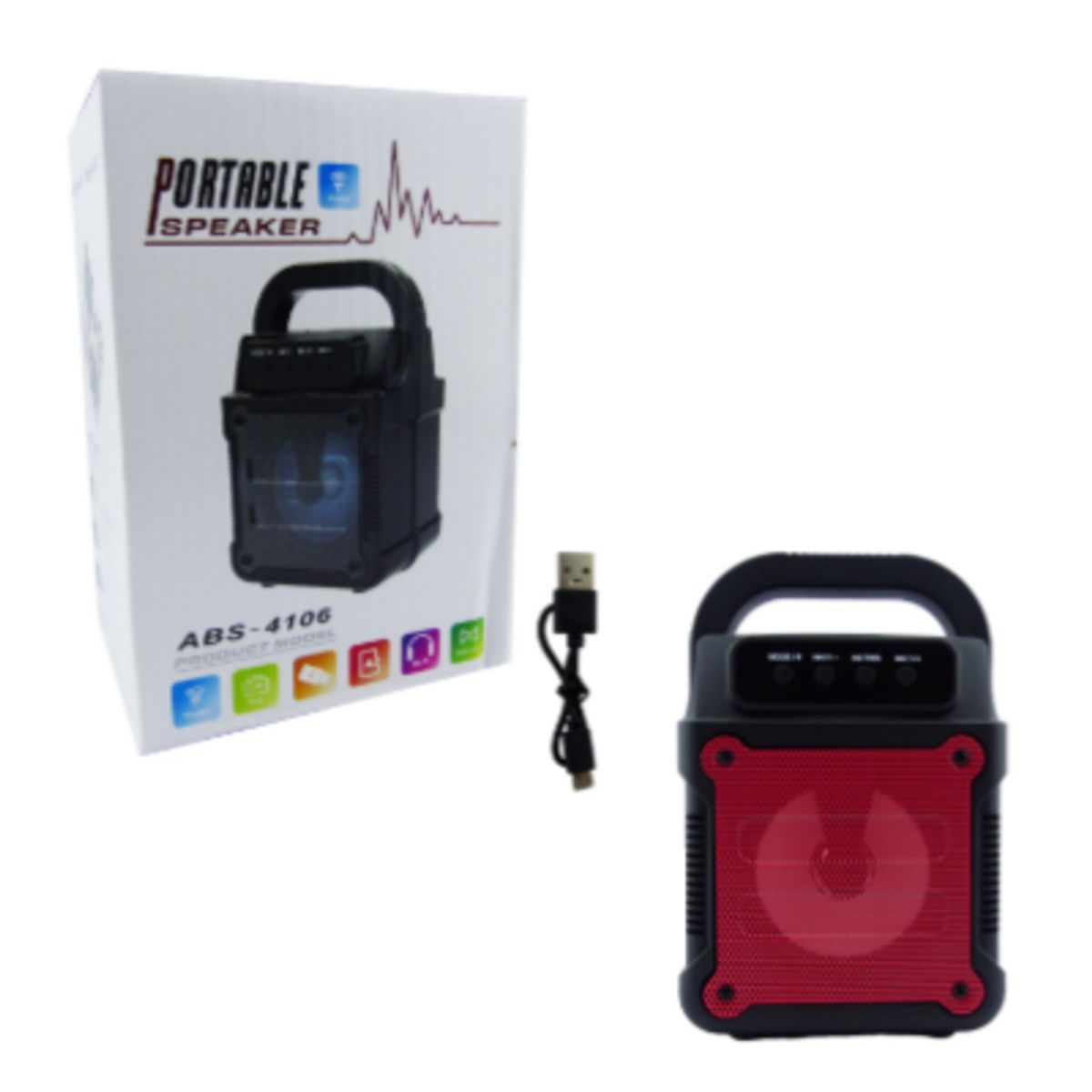 GENERICO - Parlante Recargable Bluetooth De 4” Modelo ABS-4106 Varios Colores