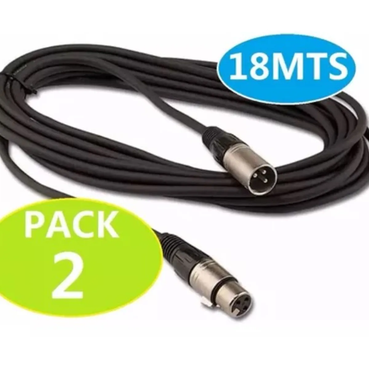 ESHOPANGIE - Pack X2 Cable Extensión Dmx - Xlr3 18metros