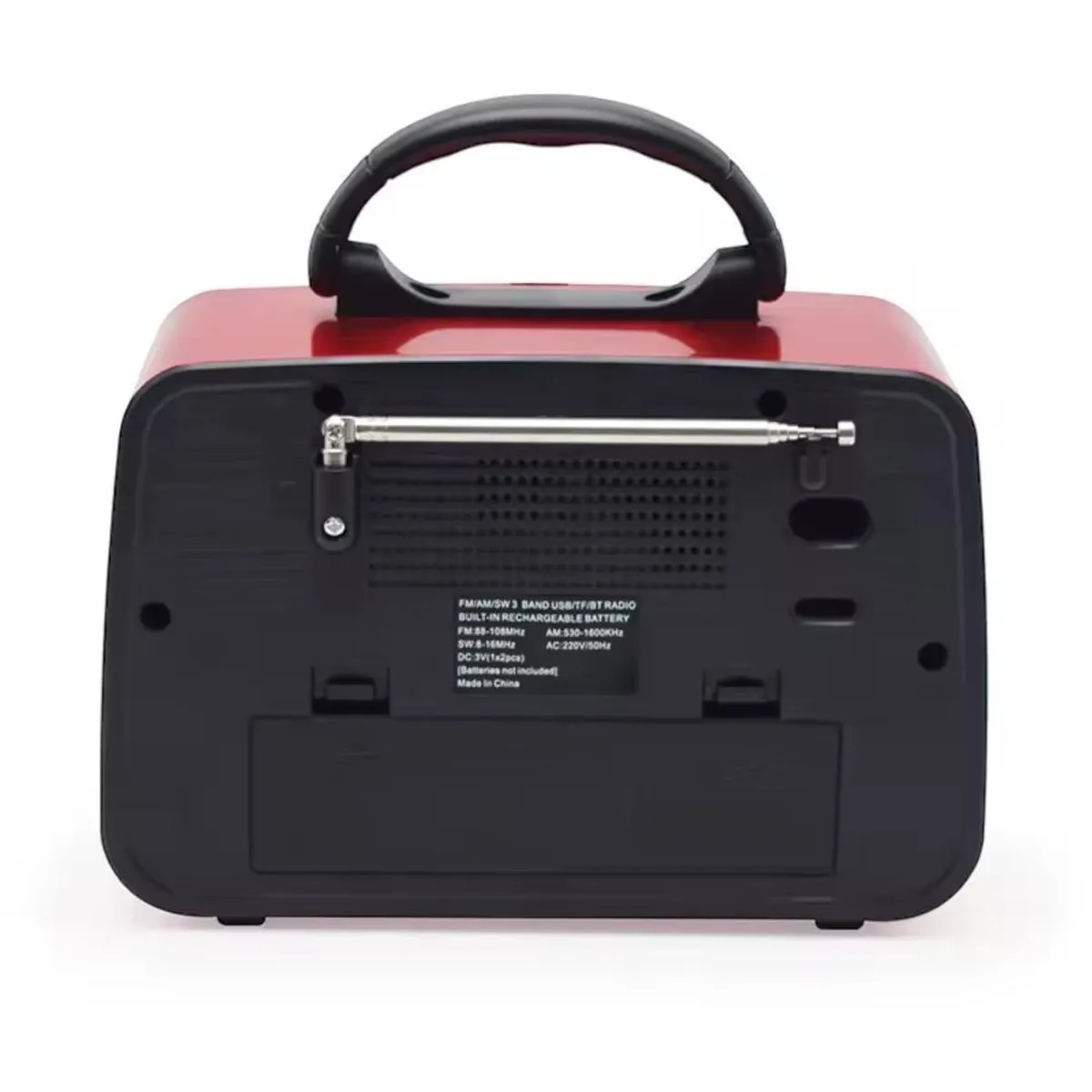 GENERICO - Radio Portátil Linterna Bluetooth Recargable Y A Pilas Retro Vintage Café Oscuro