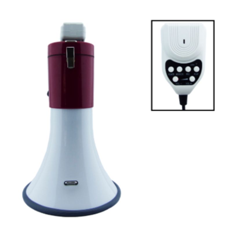 GENERICO - Megafono Bluetooth Con Microfono Puerto USB-TF-Aux Recargable