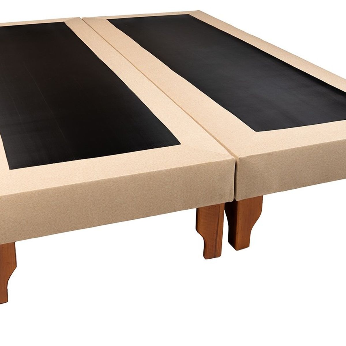 MUEBLES NEW - BASE SUPER KING EN LINO BEIGE.