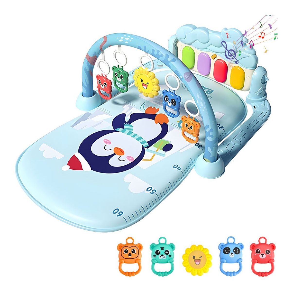 GENERICO - Alfombra Gimnasio Musical Con Piano Juguete Para Bebé Azul