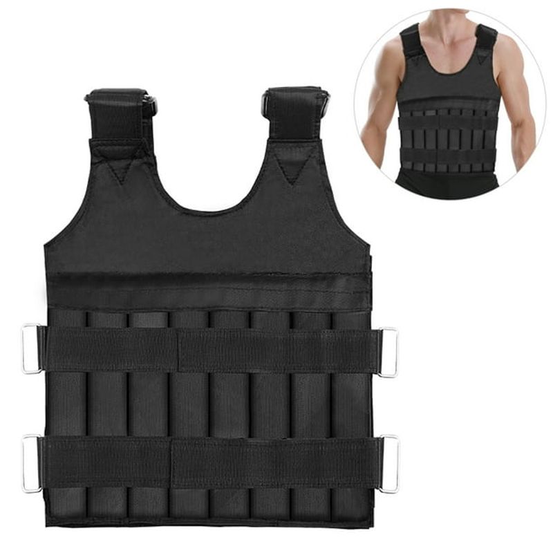 GENERICO - Chaleco con placas peso ajustable 20 kg