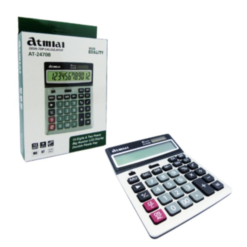 GENERICO - Calculadora Modelo AT-2470B Marca ATMIAI Solar De 12 Digitos