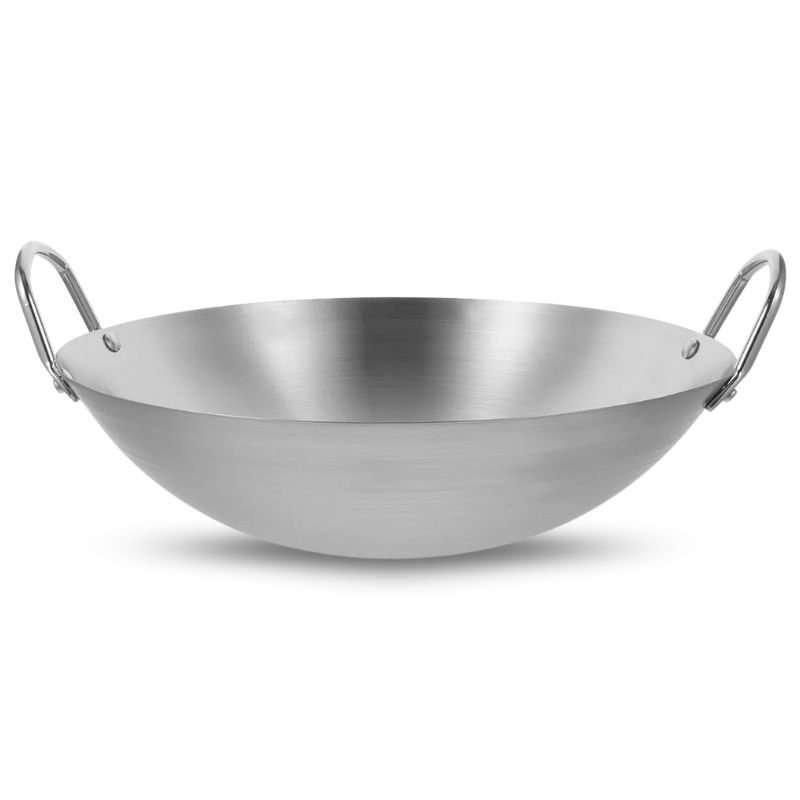 GENERICO - Wok disco tradicional chino de 45cm acero al carbono