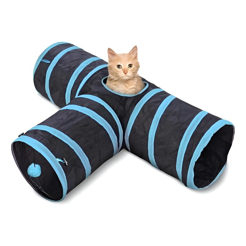 GENERICO - Tunel Para Mascotas Gatos Conejo Cachorros 3 Orificios
