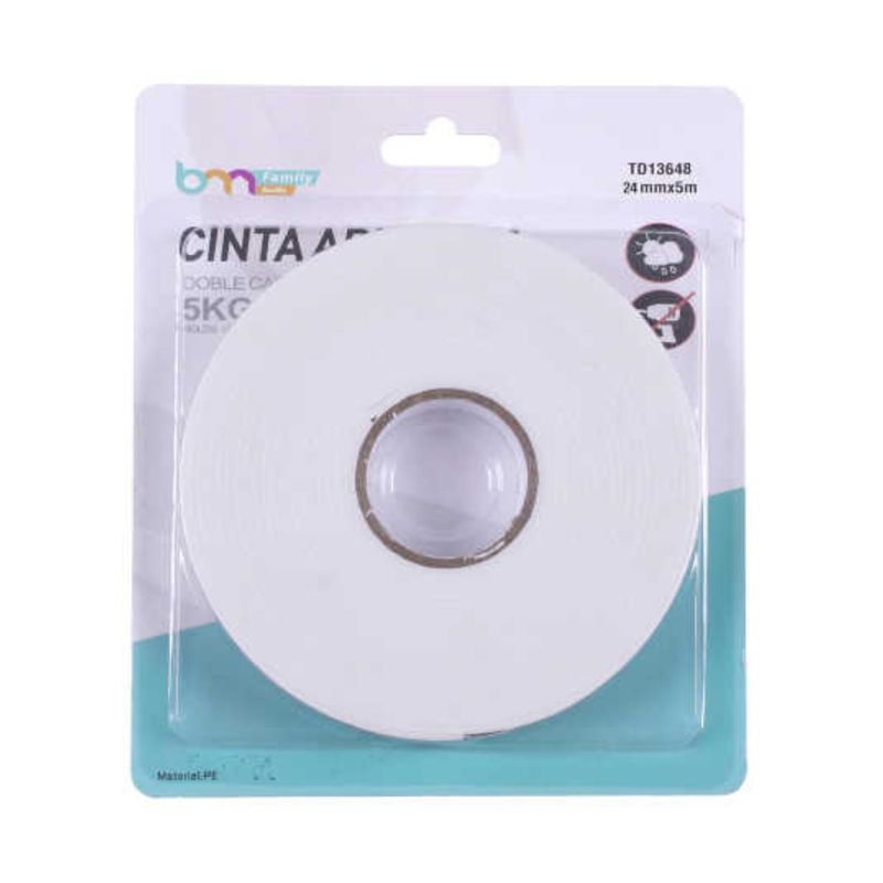 GENERICO - Cinta Adhesiva Doble Cara Espuma 24mm x 5M