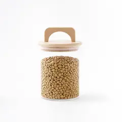 GENERICO - Frasco Contenedor Hermético Vidrio Tapa Asa Bambú 800ml