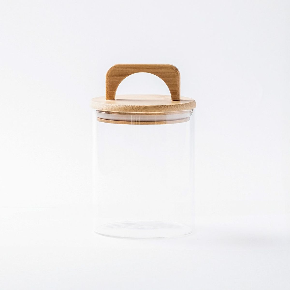 GENERICO - Frasco Contenedor Hermético Vidrio Tapa Asa Bambú 800ml