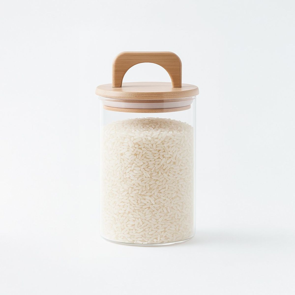 GENERICO - Frasco Contenedor Hermético Vidrio Tapa Asa Bambú 1000ml