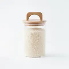 GENERICO - Frasco Contenedor Hermético Vidrio Tapa Asa Bambú 1000ml