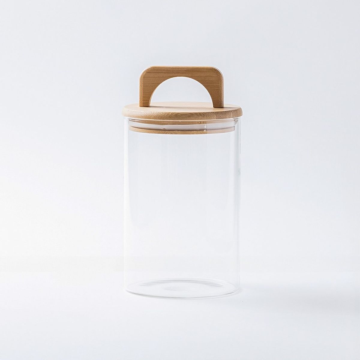GENERICO - Frasco Contenedor Hermético Vidrio Tapa Asa Bambú 1000ml