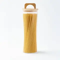 GENERICO - Frasco Contenedor Hermético Vidrio Tapa Asa Bambú 2200ml