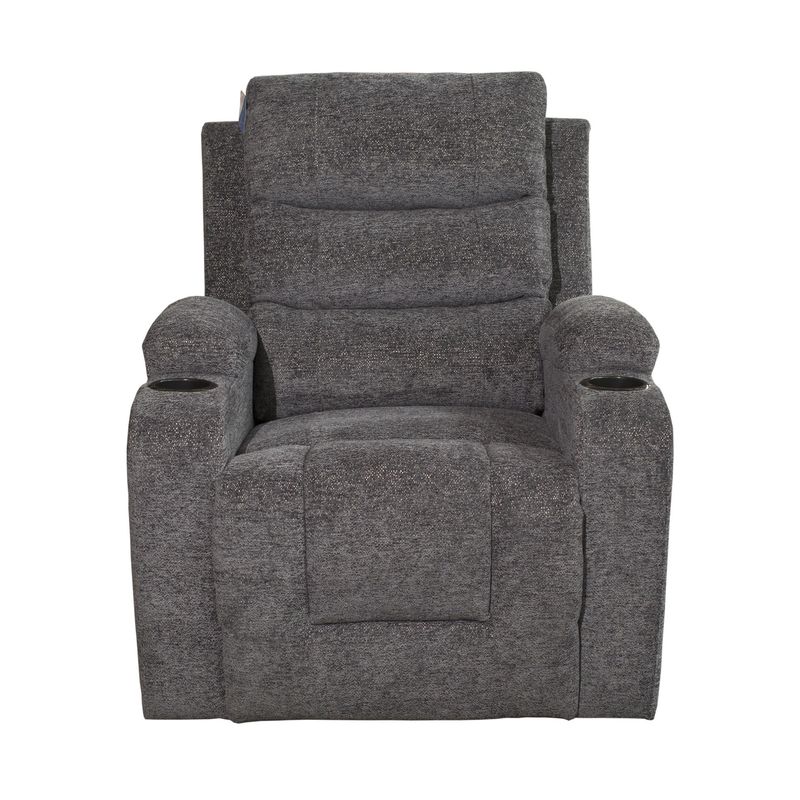 ECOMUSO - BERGERE BIG BOSS MASAJE Y ELEVACION RECLINABLE ELECTRICO TELA GRIS