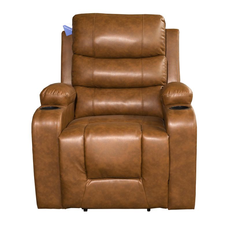 ECOMUSO - BERGERE BIG BOSS MASAJE Y ELEVACION RECLINABLE ELECTRICO PU COFFE