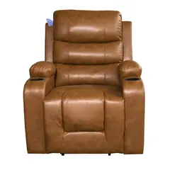 ECOMUSO - BERGERE BIG BOSS MASAJE Y ELEVACION RECLINABLE ELECTRICO PU COFFE