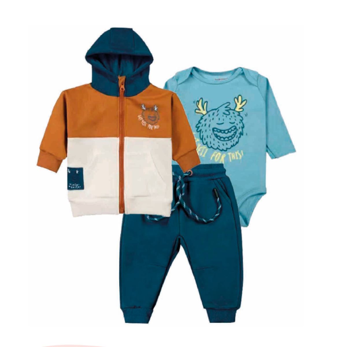 TEDMIMAK - BUZO DE BEBE ALGODON AFRANELADO  3 PIEZAS