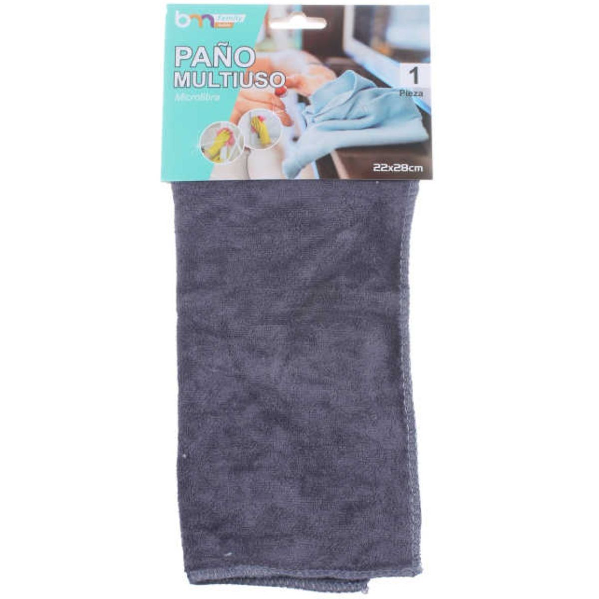 GENERICO - Paño de Limpieza Gris de Microfibra 22 x 28 cm