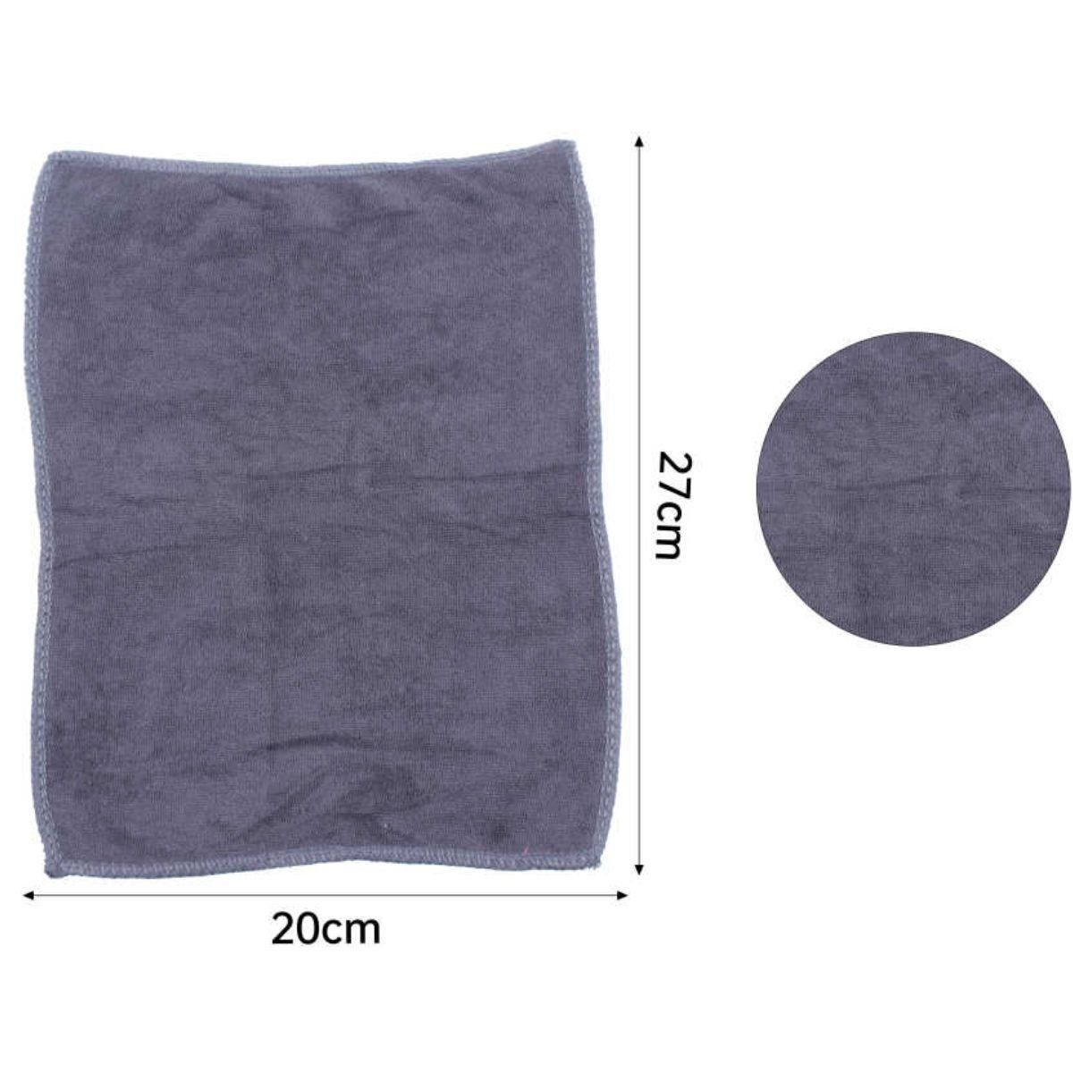 GENERICO - Set 12 Paños de Limpieza Gris de Microfibra 22x28 cm