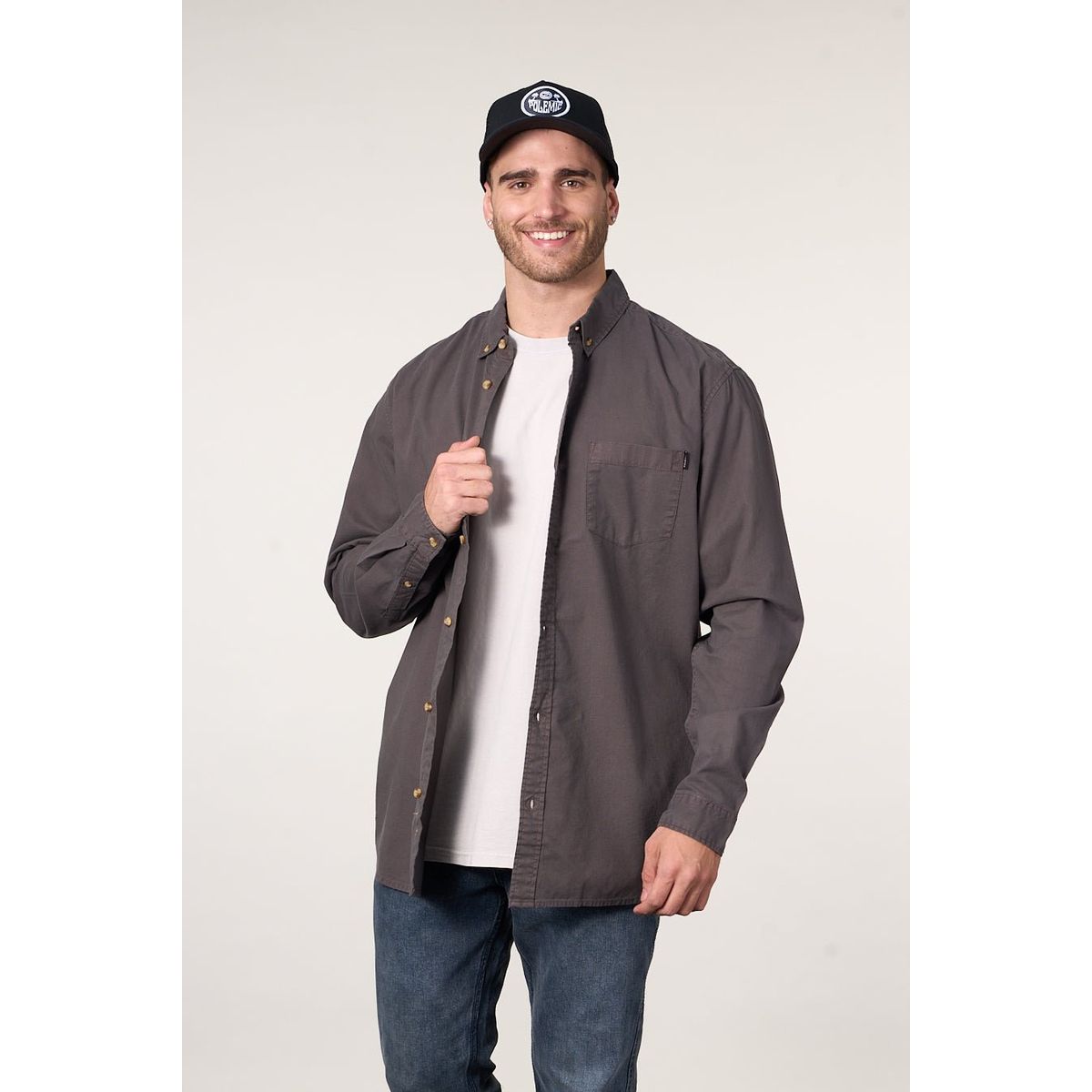 POLEMIC - Camisa manga Larga de algodón procesada wi5705 Polemic