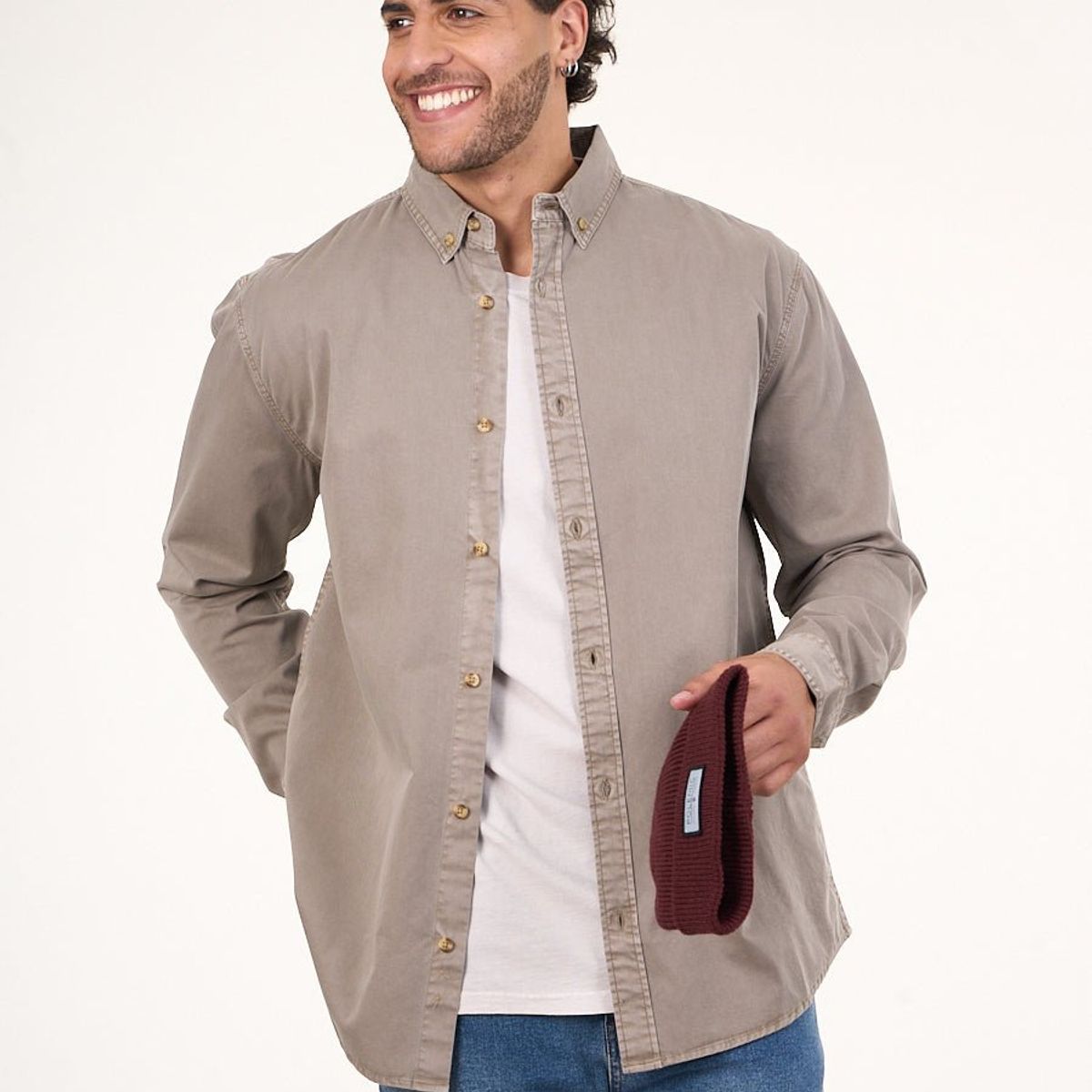 POLEMIC - Camisa manga Larga de algodón Twill procesada wi5706 Polemic