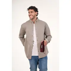 POLEMIC - Camisa manga Larga de algodón Twill procesada wi5706