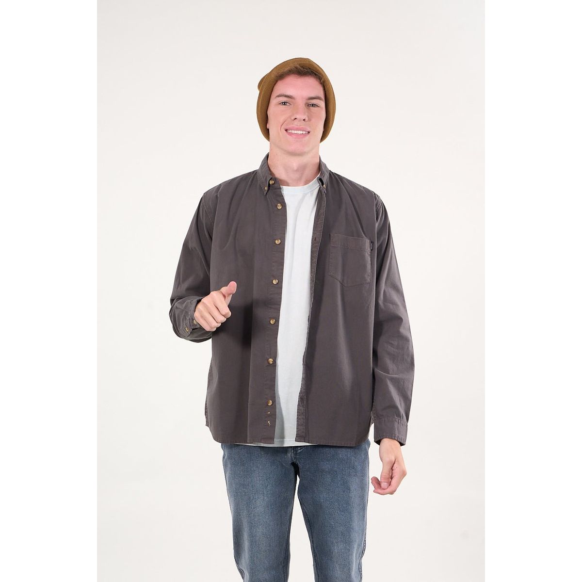 POLEMIC - Camisa manga Larga de algodón procesada wi5305 Polemic