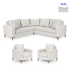 SITIAL HOME - Living 311 Seccional + 2 Poltronas con resortes Zanzibar crudo