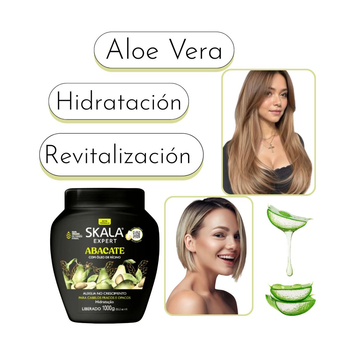 SKALA - Mascara Capilar Skala  Abacate 1000ml  Nutre Hidrata Fortalece