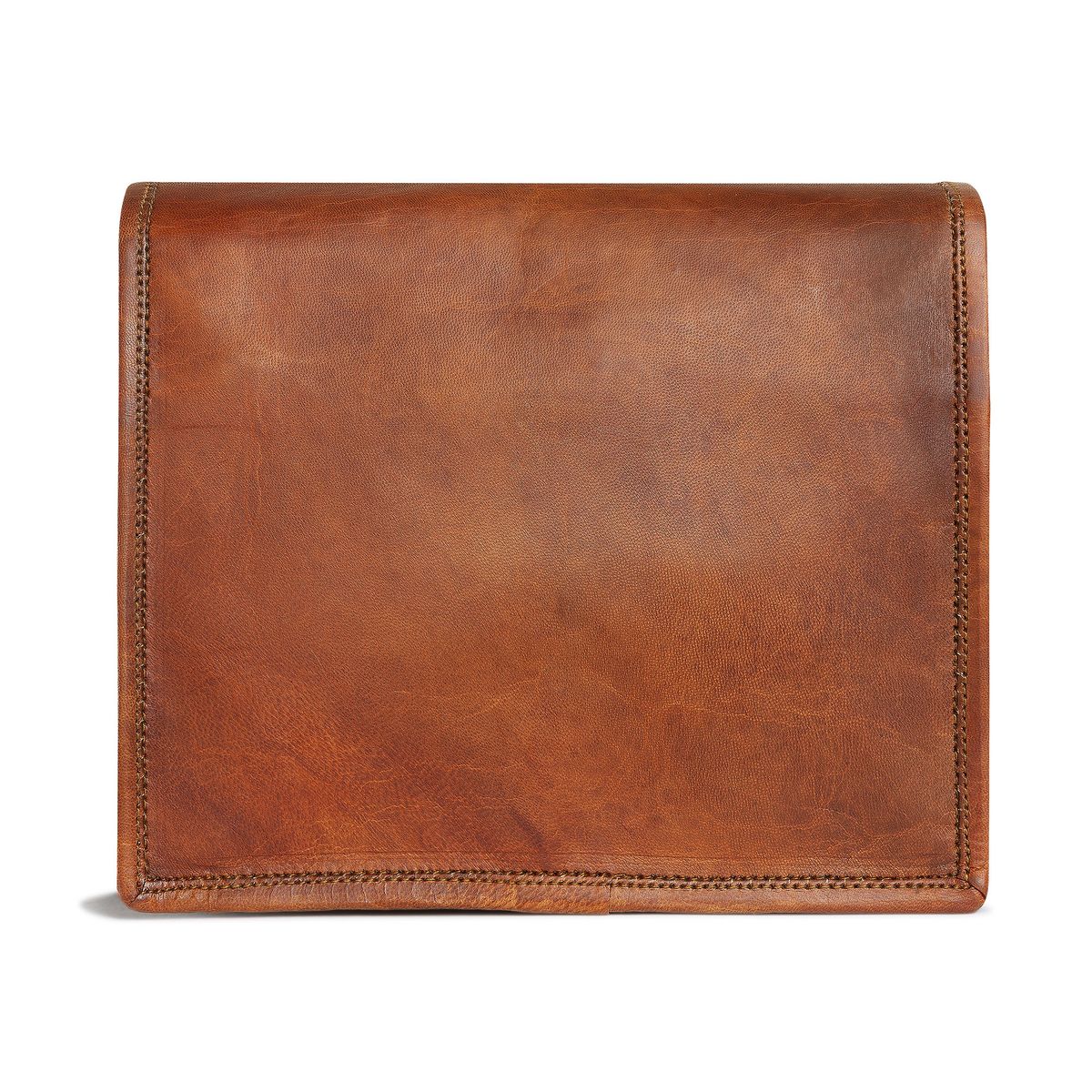 FRANZ MOSSI - Bolso Bandolera De Cuero Natural Marrón Versión Grande Franz Mossi