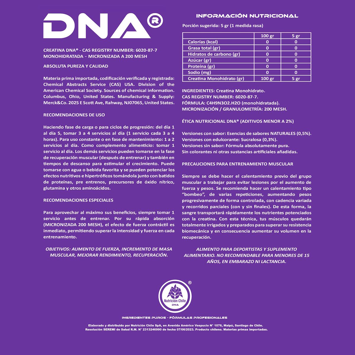 DNA - CREATINA DNA® - SABOR PLÁTANO - POTE - 1KG
