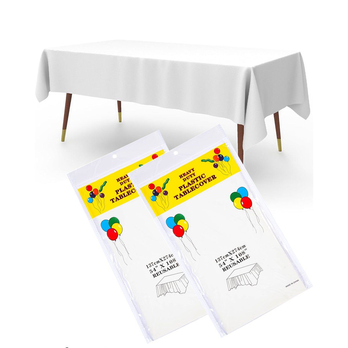 GENERICO - 2pcs Manteles Desechables De Peva  Para Fiesta-Blanco