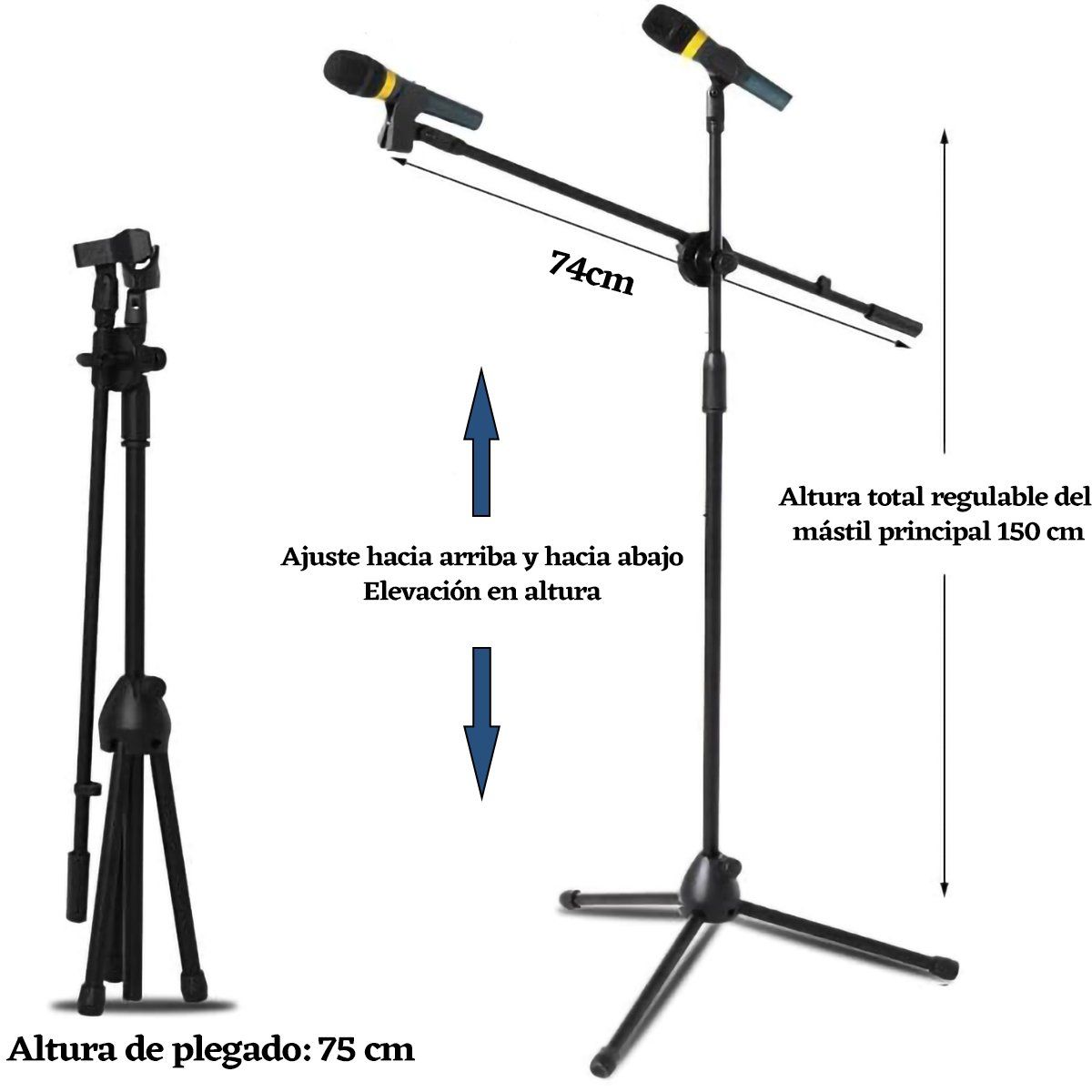 GENERICO - Soporte Para Micrófono De Trípode Ajustable 75-115cm